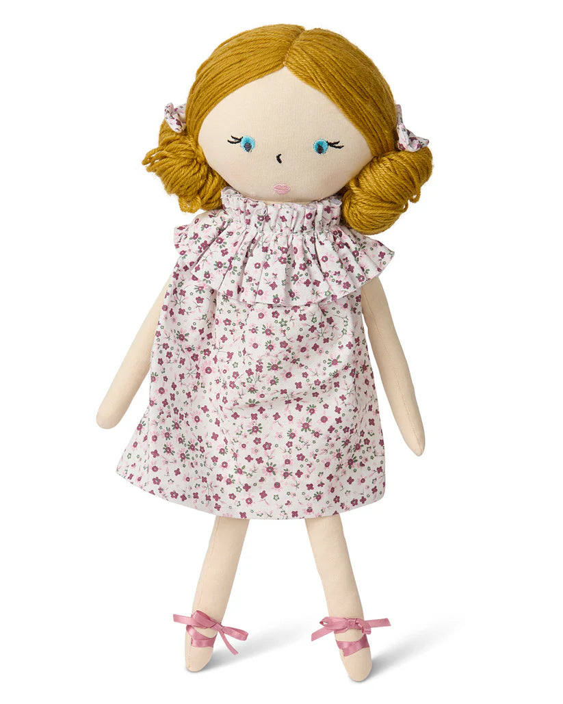 Baby Girls "Luna" Cotton and Linen Dolly