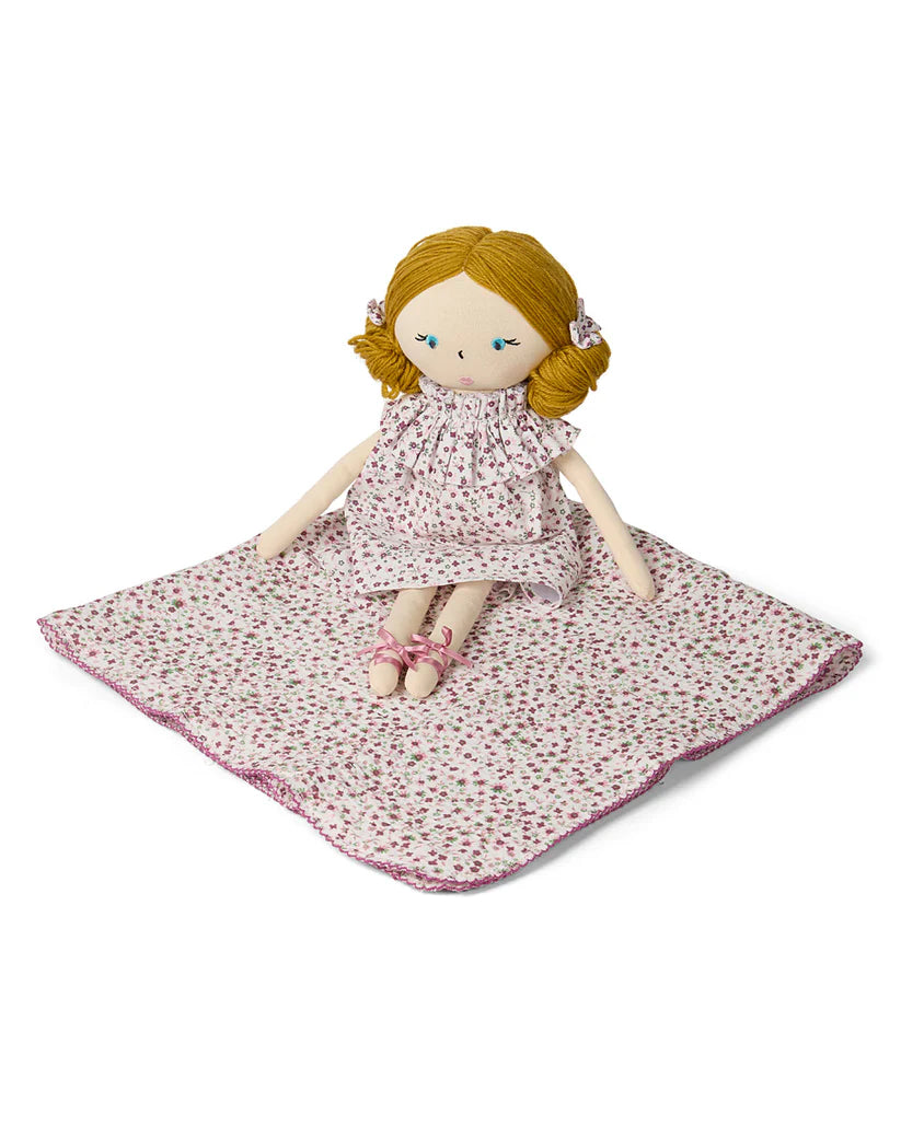 Baby Girls "Luna" Cotton and Linen Dolly