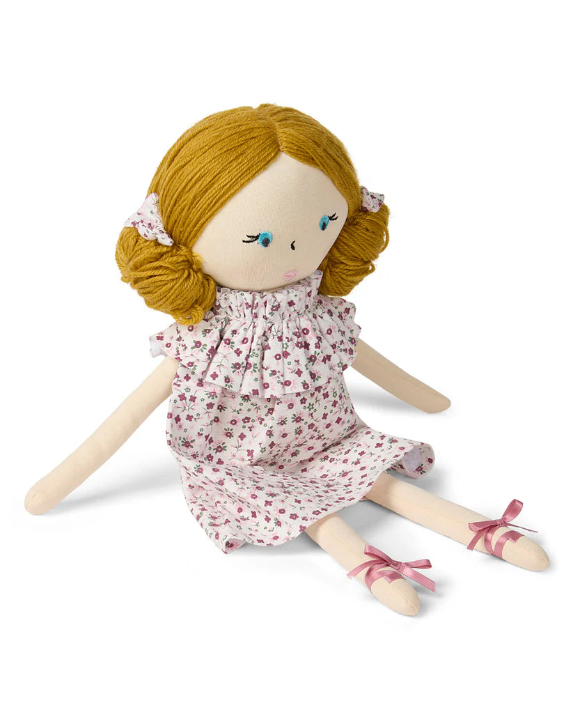 Baby Girls "Luna" Cotton and Linen Dolly