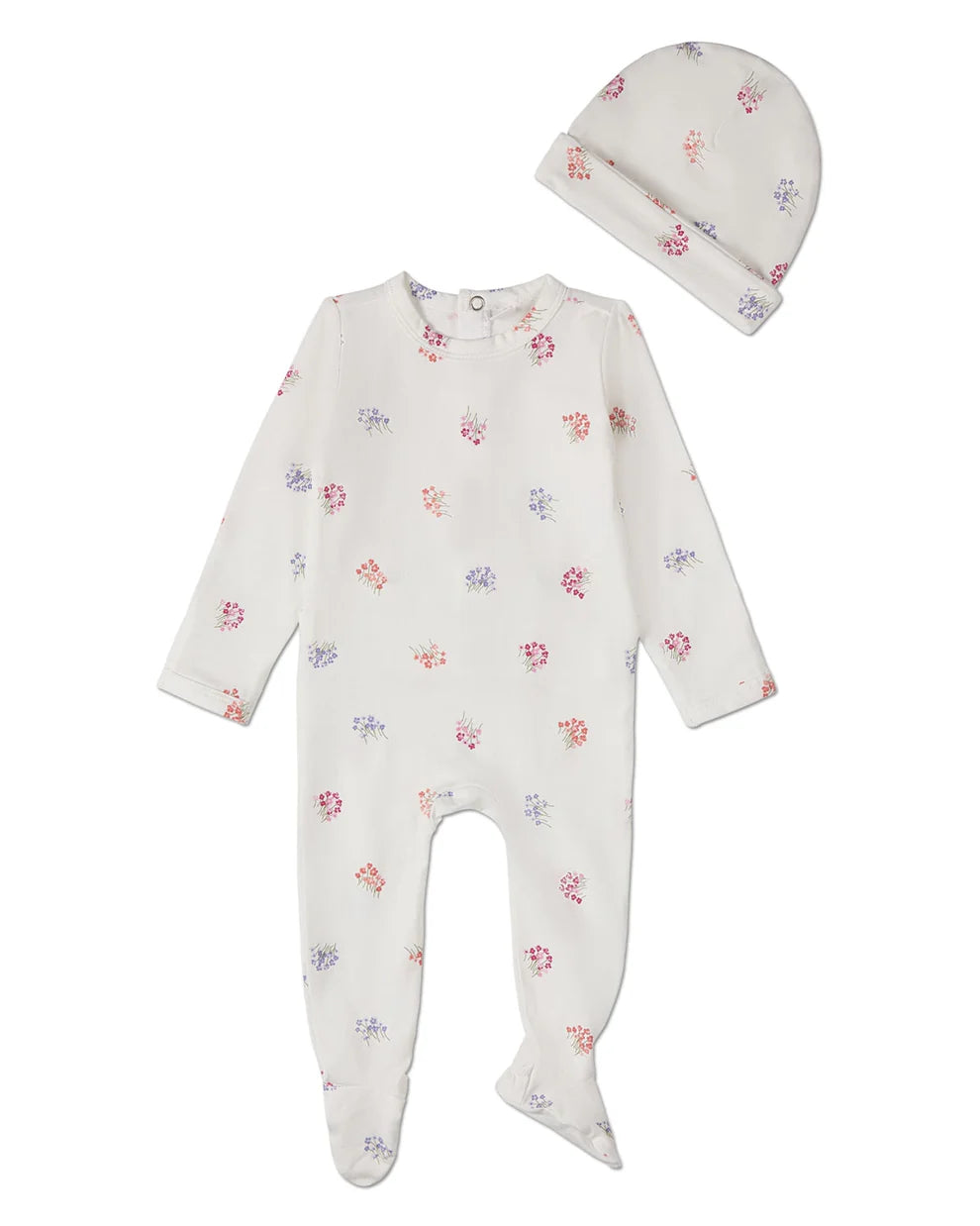 Little Arrangements Floral Print Footie and Beanie