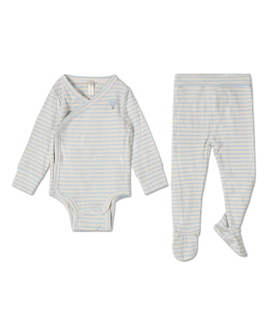 Hot Air Balloon Striped 2-Piece Set in Blue