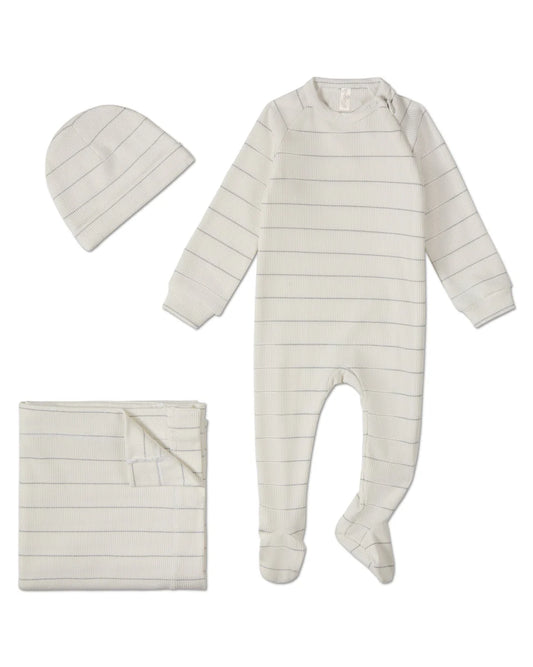 Ribbed Shimmer Stripe Layette Set (3m)