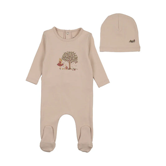 Illustrated Image Footie in Champagne Pink