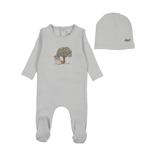 Illustrated Image Footie in Crisp Blue