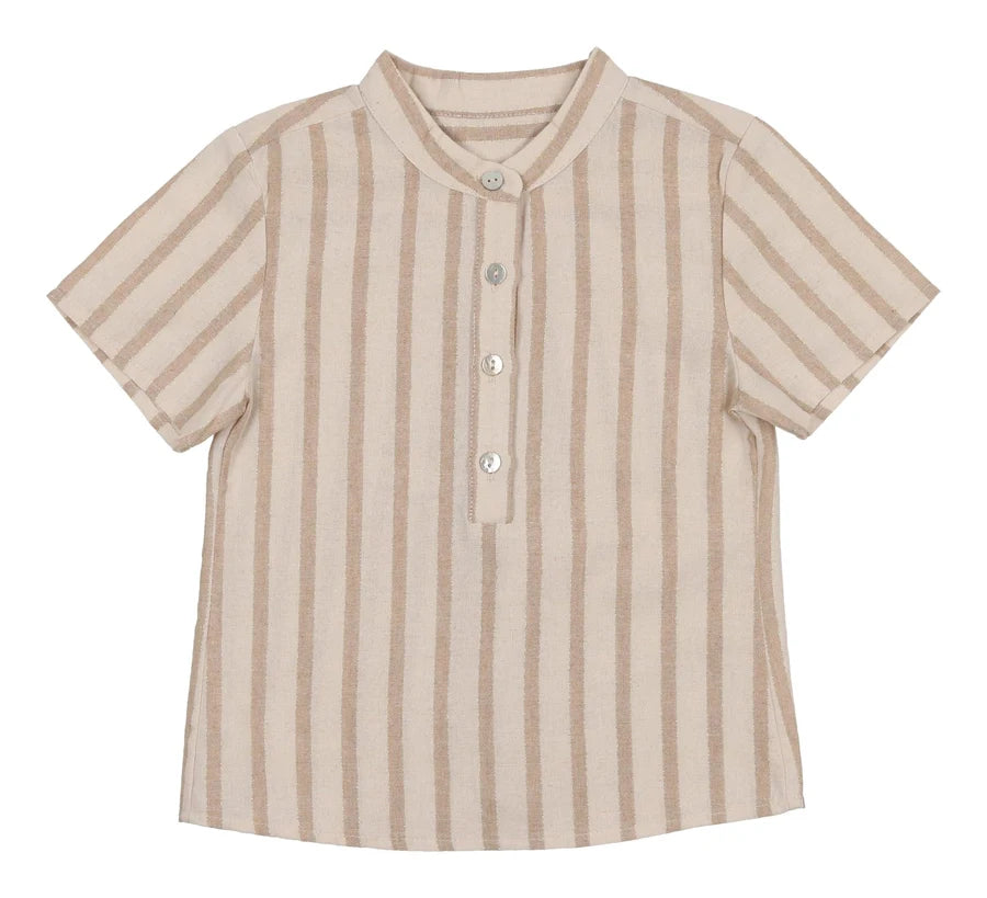 Pinstripe Boys Shirt in Sand