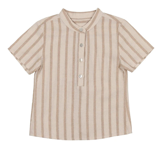 Pinstripe Boys Shirt in Sand