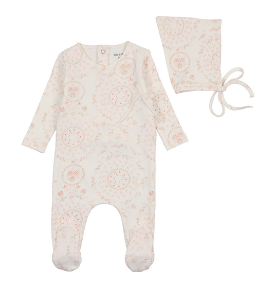 Girls Swirls in Bloom Footie and Bonnet