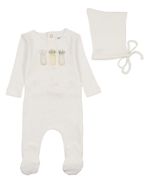Boys Pointelle Mason Jars Footie Set