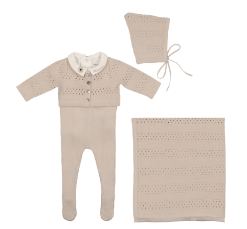 Monsieur Ensemble Layette Set in Coffee