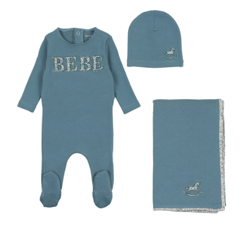 Bebe Ditsy Layette Set in Deep Marine
