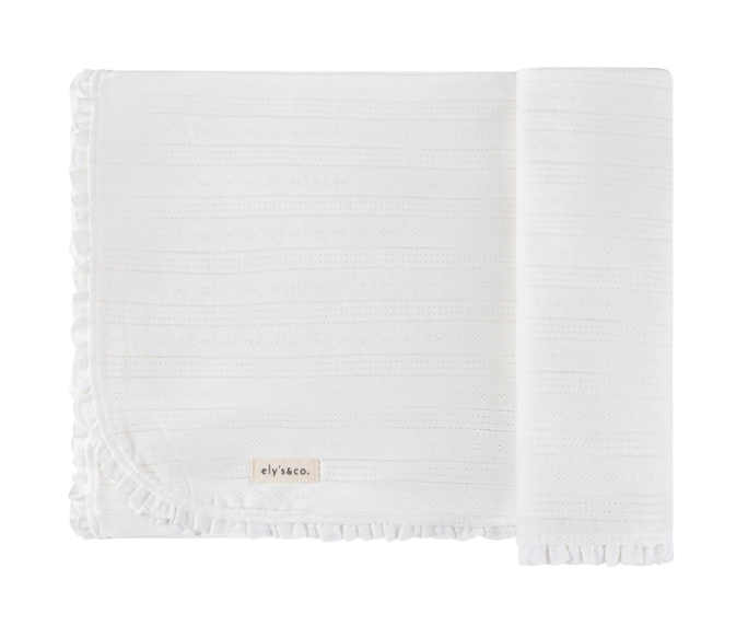 Pointelle Blanket in Ivory