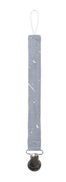 Celestial Print Pacifier Clip in Slate