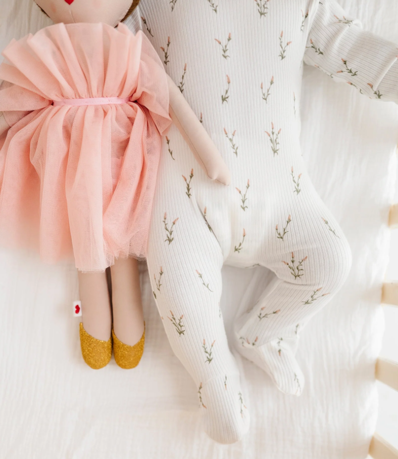 Ribbed Lilac Layette Set in Pink