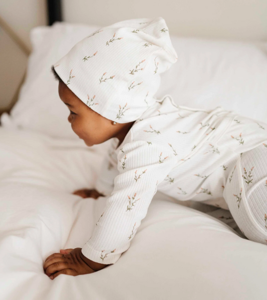 Ribbed Lilac Layette Set in Pink