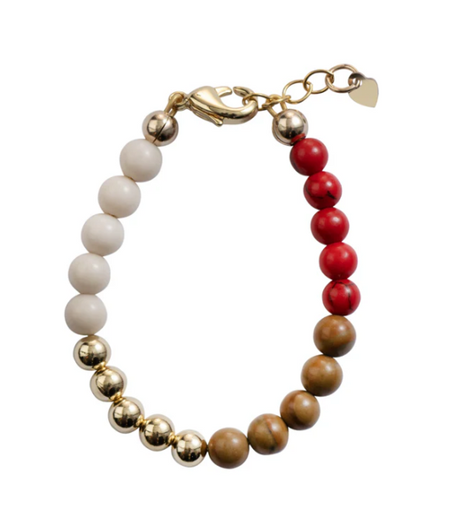 Red Dye With Multi Brown Beads