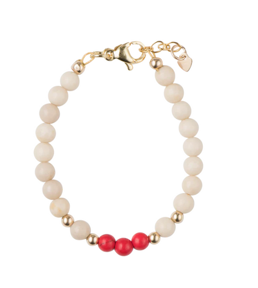 Dye Jade Stone with Red Beads
