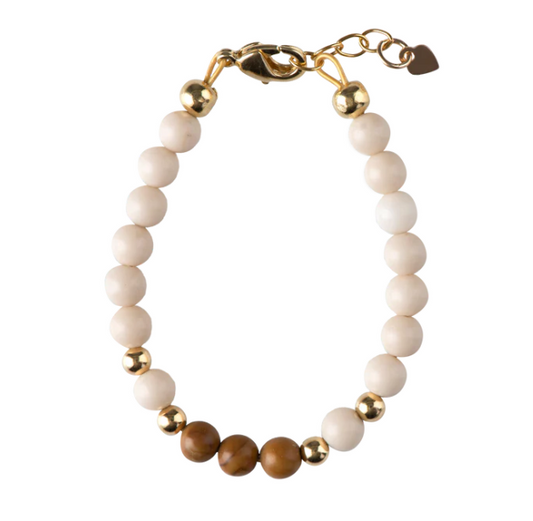 Dye Jade Stones with Wood Beads