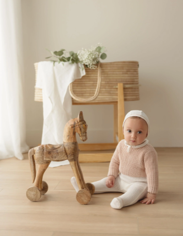 Chunky Knit Shrug in Blush