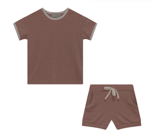 Lux Rib Set in Rose