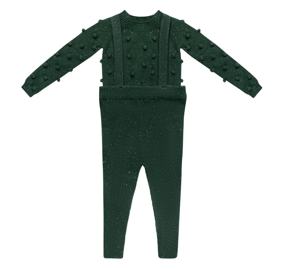 Speckled Forest Popcorn Suspender Set