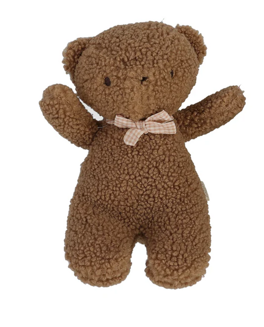 Bear with Bow in Brown/Dusty Pink