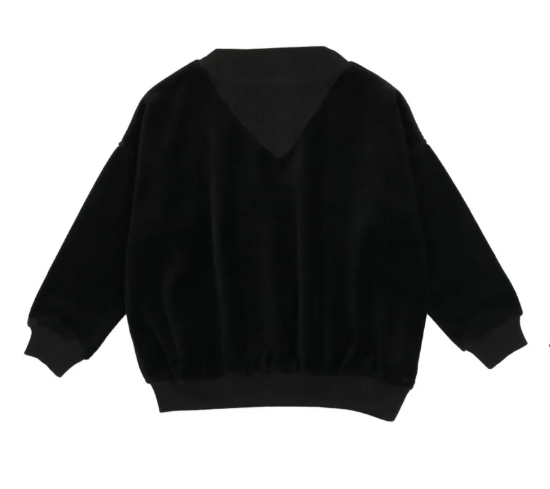 Velour Sweatshirt in Black