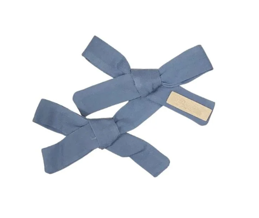 Dark Denim Bow Clip Set