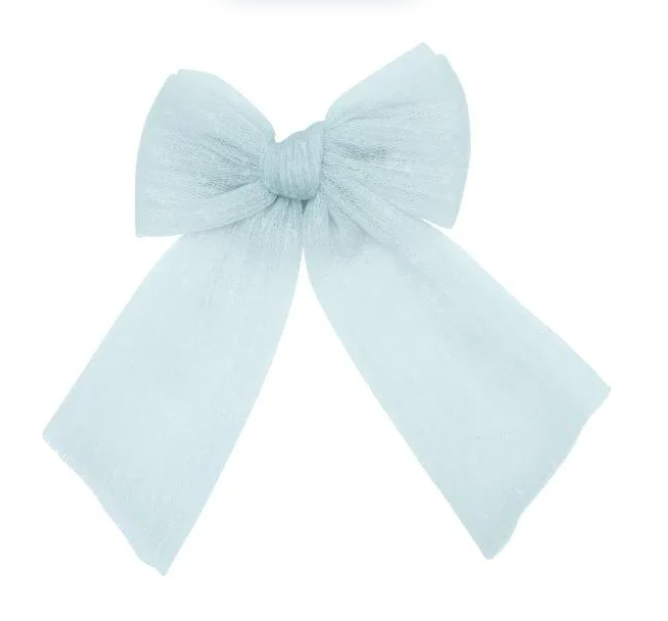 Dressy Dot Tulle Medium Bow Clip