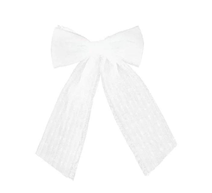 Dressy Dot Tulle Medium Bow Clip