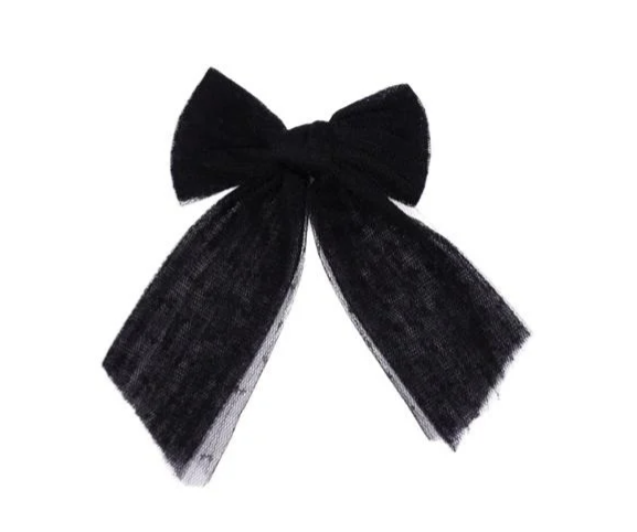 Dressy Dot Tulle Small Bow Clip