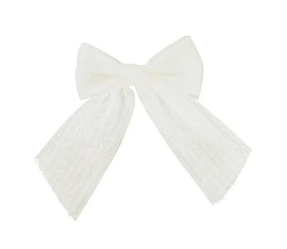 Dressy Dot Tulle Small Bow Clip
