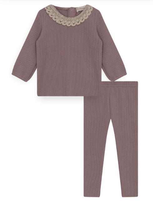Lace Collar Knit Set in Lavender - ONLY 9M LEFT!