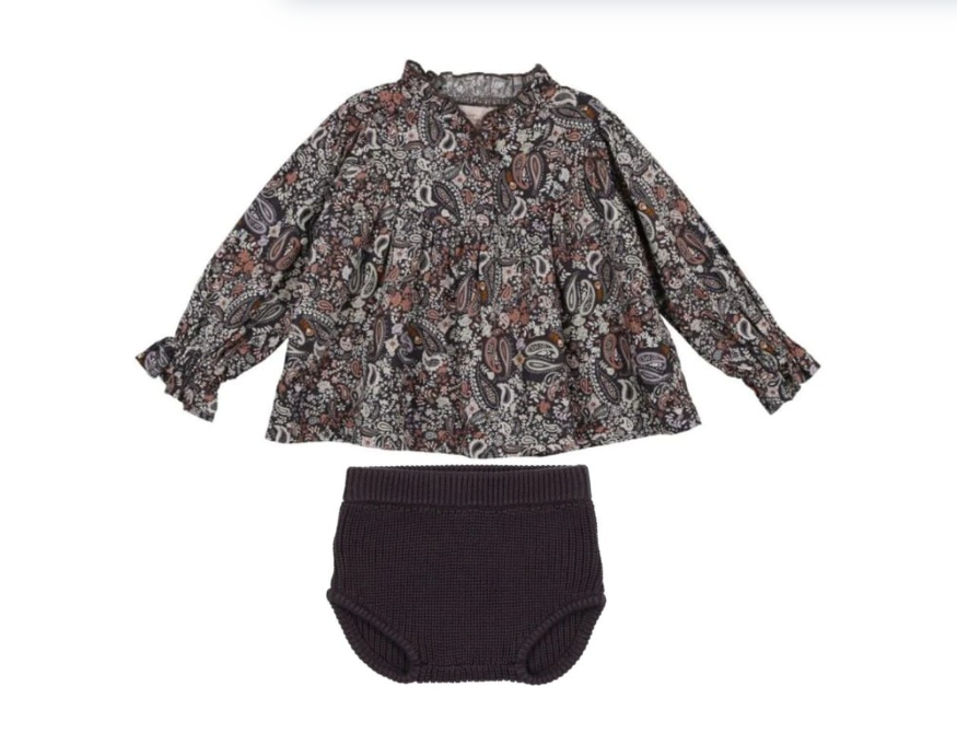 Paisley Knit Bloomer Set