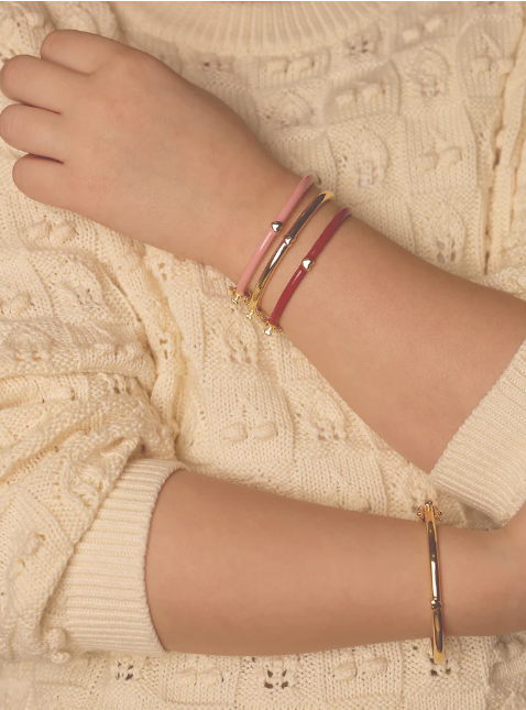 Gold Bangle with Gold Heart