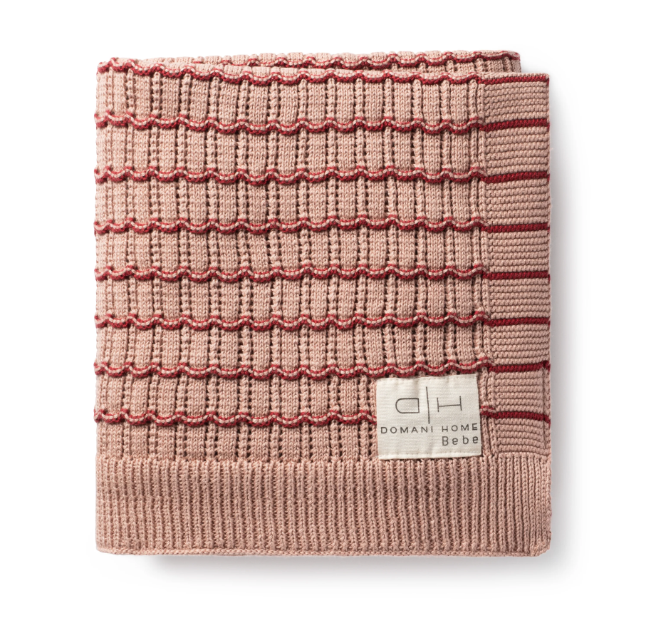 DH Striated Scallop Blanket in Blush