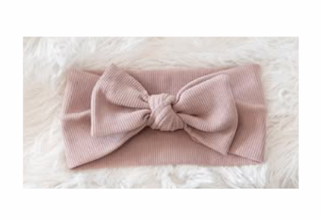 Wide Ribbed Headband in Mauve