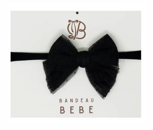 Tulle Dots Baby Headband in Black