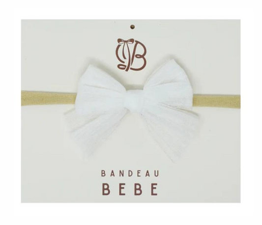 Tulle Dots Baby Headband in White