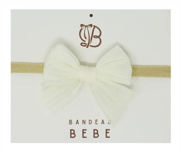 Tulle Dots Baby Headband in Cream