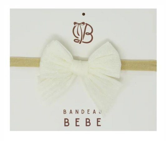 Tulle Dots Baby Headband in Cream