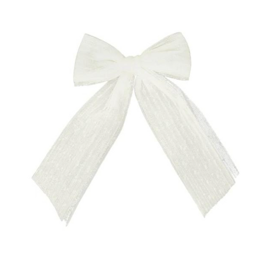 Tulle Dots Clip in Cream - Medium
