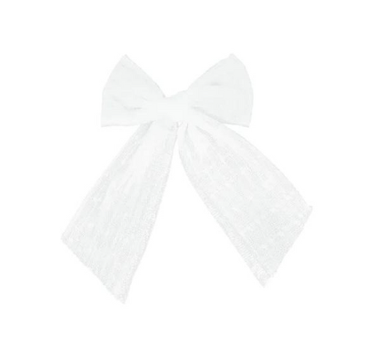 Tulle Dots Clip in White - Small