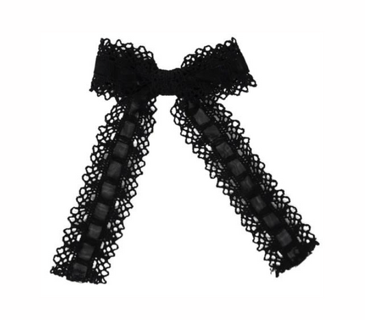 Sheer Lace Clip in Black- Medium