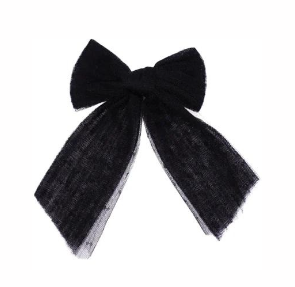 Tulle Dots Clip in Black - Small