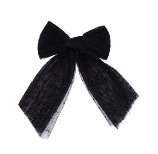 Tulle Dots Clip in Black - Small