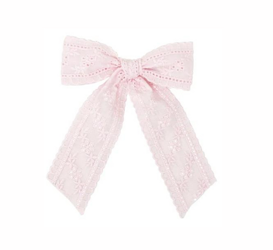 Lace Floral Clip in Pink - Medium