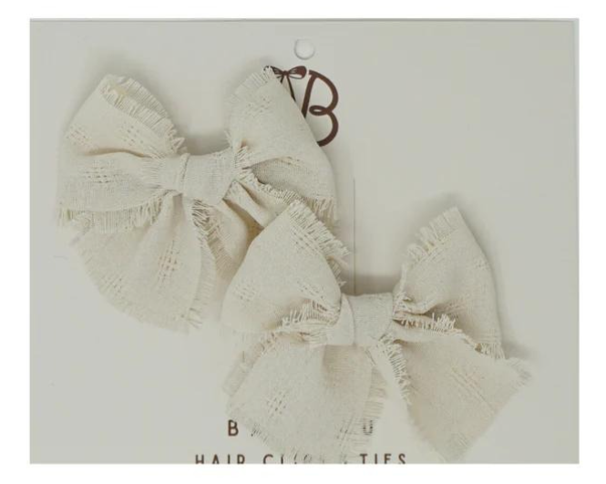 Frayed Edge Mini Clip Set in Soft Natural