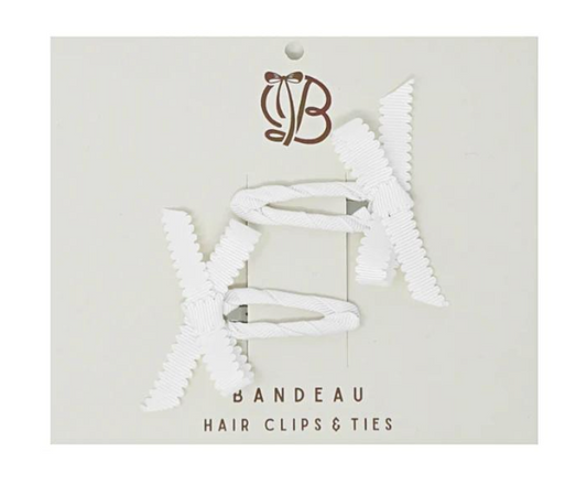 Scallop Edge Clip Set in White