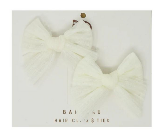 Dressy Dot Tulle Mini Clip Set in Cream