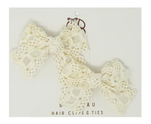 Sheer Lace Mini Clip Set in Cream